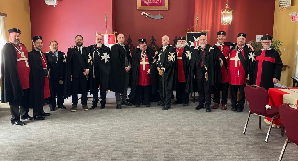 St-John DeMolay Preceptory 3a Knights Templar welcomed 6 new Knights of the Order of Malta today Sat. March 22.