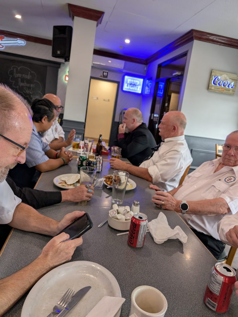 Lunch at East Coast Pub and Grill, SJ following conferred the Order of the Temple on Sat. Aug. 30th on four candidates
